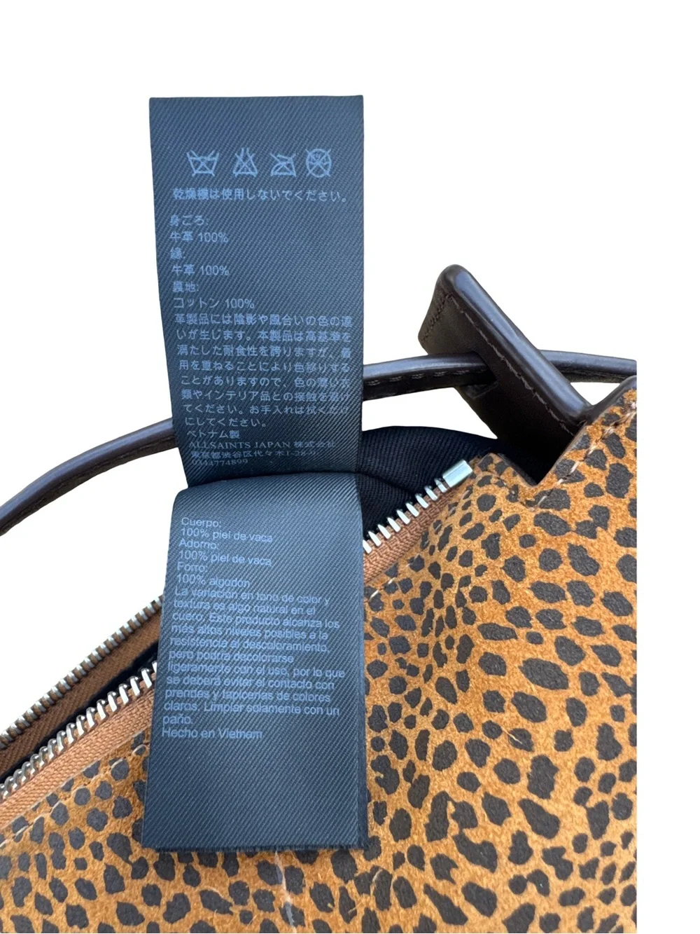 AllSaints Mini Hobo in Leopard Print Brown/Black